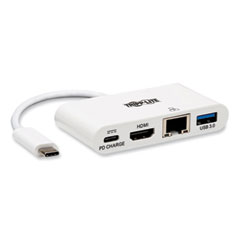 Tripp Lite by Eaton 4K Dock with Charging and Ethernet, USB C/4K HDMI/USB A/PD Charging, White