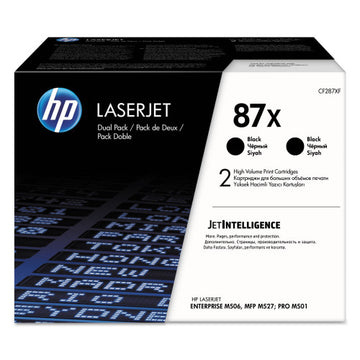HP® 87X, 2-Pack High-Yield Black Original LaserJet Toner Cartridges